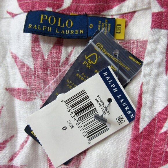 NWT Polo Ralph Lauren Belted Wrap in Magpie Floral Sleeveless Linen Dress 0 - Picture 3 of 6